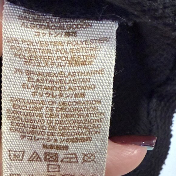 Free People Lovely Lady Lace Cuff Thermal Black Top Size S - Picture 4 of 7